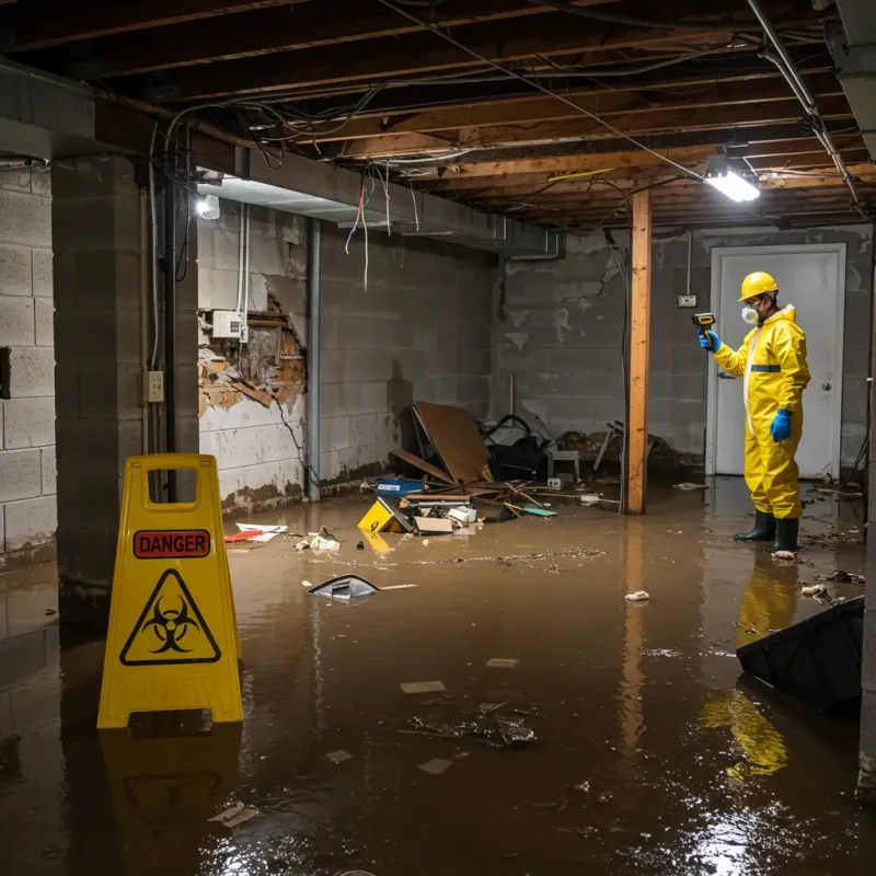 Flooded Basement Electrical Hazard in East Bangor, PA Property